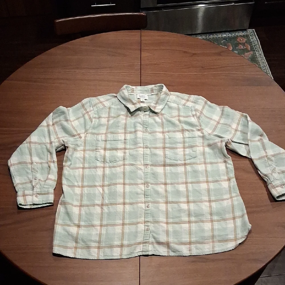 croft & barrow Light Mint Plaid Button-Down Shirt - Picture 3 of 4